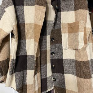 Beige brown shacket